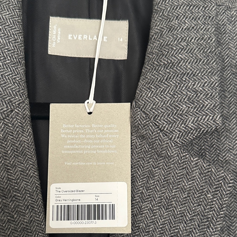 Everlane Dark Charcoal Gray Wool Blend Blazer - Picture 2 of 4